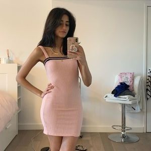 Urban Outfitters 💕 Silence + Noise 90’s Ribbed Knit Straight Neck Mini Dress